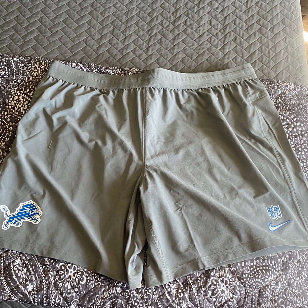 Nike Detroit Lions Gray Men's Athletic Shorts with Blue Accents